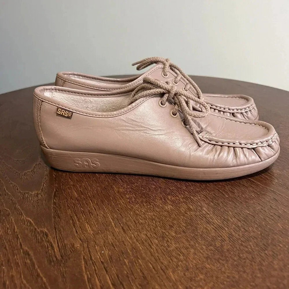 SAS Bounce Women's Lace Up Moc Toe Oxford Mocha Shoe Size 7 WW - Picture 5 of 8